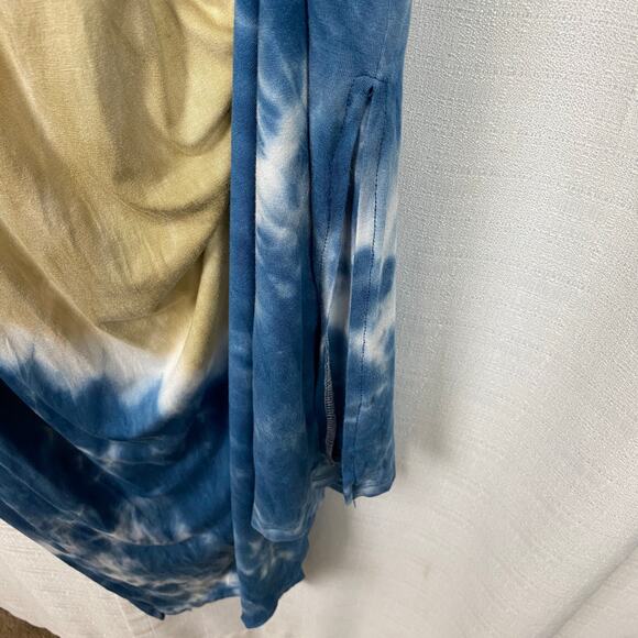 Lane Bryant Blue&Brown Tie Dye Short Sleeve Maxi Dress Sz.22/24 - Picture 10 of 12